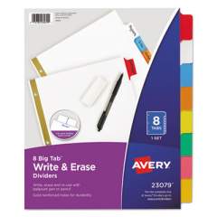 Avery Write and Erase Big Tab Paper Dividers, 8-Tab, Multicolor, Letter (23079)
