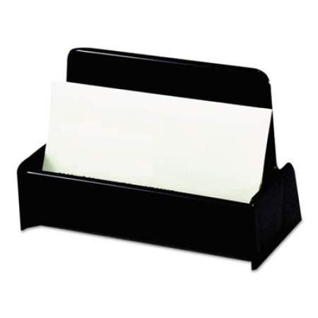 Universal Business Card Holder, Holds 50 2 x 3.5 Cards, 3.75 x 1.81 x 1.38, Plastic, Black (08109)