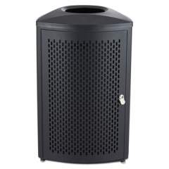 Safco Indoor Waste Receptacle, Triangle With Open Top Dome, Steel, 20 Gal, Black (9960BL)