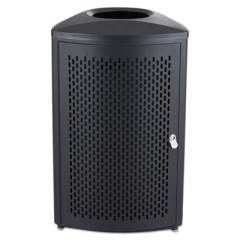 Safco Indoor Waste Receptacle, Triangle With Open Top Dome, Steel, 13 Gal, Black (9961BL)