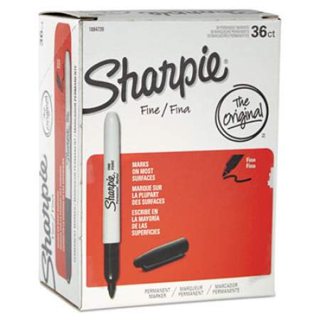 Sharpie Fine Tip Permanent Marker Value Pack, Fine Bullet Tip, Black, 36/Pack (1884739)