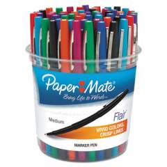 Paper Mate Point Guard Flair Felt Tip Porous Point Pen, Stick, Bold 1.4 mm, Assorted Ink and Barrel Colors, 48/Pack (4651)