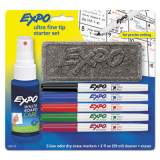 EXPO Low-Odor Dry Erase Marker Starter Set, Extra-Fine Needle Tip, Assorted Colors, 5/Set (1884310)