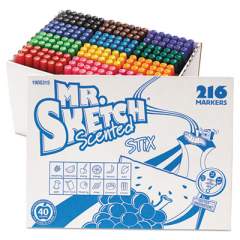 Mr. Sketch Scented Stix Watercolor Marker Set School Pack, Fine Bullet Tip, Assorted Colors, 216/Set (1905315)