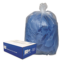 Linear Low-Density Can Liners, 60 gal, 0.9 mil, 38" x 58", Clear, 10 Bags/Roll, 10 Rolls/Carton (385822C)