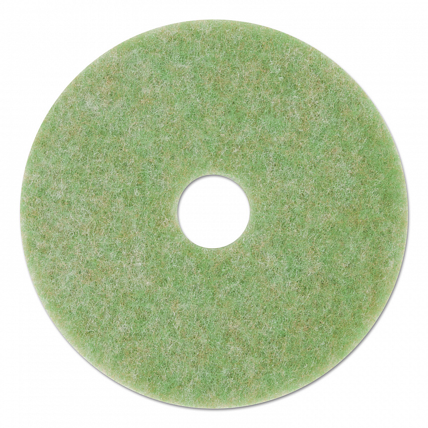 Low-Speed TopLine Autoscrubber Floor Pads 5000, 20" Diameter, Green/Amber, 5/Carton (18052)