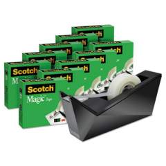 Scotch Magic Tape Desktop Dispenser Value Pack, 1" Core, 0.75" x 83.33 ft, Clear, 10/Pack (810K10C17MB)