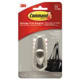 Command Adhesive Mount Metal Hook, Medium, Brushed Nickel Finish, 1 Hook and 2 Strips/Pack (FC12BNES)
