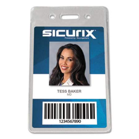 Sicurix Proximity Badge Holder, Vertical, 2 1/2w x 4 1/2h, Clear, 50/Pack (47820)