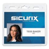 Sicurix Vinyl Badge Holder, 4 x 3, Clear, 50/Pack (67830)