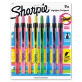 Sharpie Retractable Highlighters with Storage Pouch, Assorted Ink Colors, Chisel Tip, Assorted Barrel Colors, 8/Set (28101)
