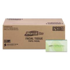 Marcal PRO 100% RECYCLED CONVENIENCE PACK FACIAL TISSUE, SEPTIC SAFE, 2-PLY, WHITE, 100 SHEETS/BOX, 30 BOXES/CARTON (2930CT)