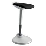 HON Perch Series Seat, Backless, Supports Up to 250 lb, Black Seat, Silver Base (VLPERCHAS10X)