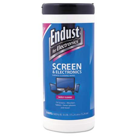 Endust Antistatic Cleaning Wipes, Premoistened, 70/Canister (11506)