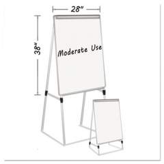 MasterVision Silver Easy Clean Dry Erase Quad-Pod Presentation Easel, 45" to 79", Silver (EA2300335MV)