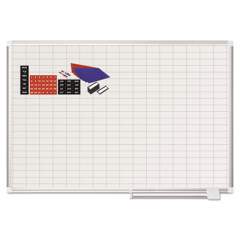 MasterVision Grid Planning Board w/ Accessories, 1 x 2 Grid, 48 x 36, White/Silver (MA0592830A)