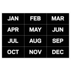 MasterVision Interchangeable Magnetic Board Accessories, Months of Year, Black/White, 2" x 1" (FM1108)