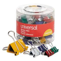 Universal Binder Clips in Dispenser Tub, Assorted Sizes and Colors, 30/Pack (31026)