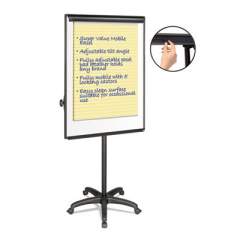 MasterVision Silver Easy Clean Dry Erase Mobile Presentation Easel, 44" to 75-1/4" High (EA4800055)