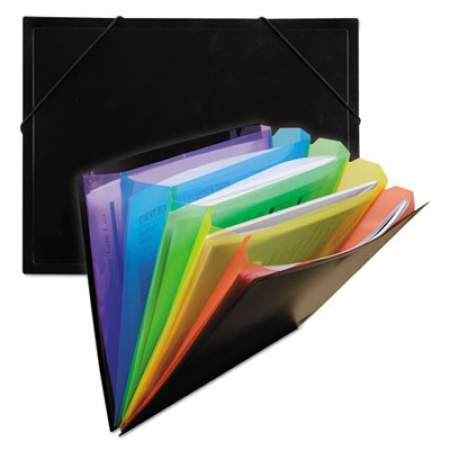 C-Line Rainbow Document Sorter/Case, 5" Expansion, 5 Sections, Letter Size, Black/Multicolor (59011)