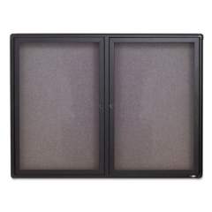 Quartet Enclosed Fabric-Cork Board, 48 x 36, Gray Surface, Graphite Aluminum Frame (2364L)