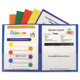 C-Line Classroom Connector Folders, 11 x 8.5, Clear/Assorted, 6/Pack (32010)