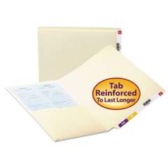 Smead Heavyweight Manila End Tab Pocket Folders with Front Pocket, Straight Tab, Letter Size, 50/Box (24115)