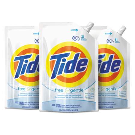 Tide FREE AND GENTLE LAUNDRY DETERGENT, 48 OZ POUCH, 3/CARTON (94255)