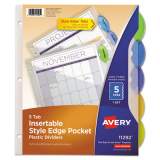 Avery Insertable Style Edge Tab Plastic 1-Pocket Dividers, 5-Tab, 11.25 x 9.25, Translucent (11292)
