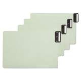 Smead 100% Recycled End Tab Pressboard Guides with Metal Tabs, 1/3-Cut End Tab, Blank, 8.5 x 14, Green, 50/Box (63235)