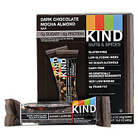 Nuts and Spices Bar, Dark Chocolate Mocha Almond, 1.4 oz Bar, 12/Box (18554)
