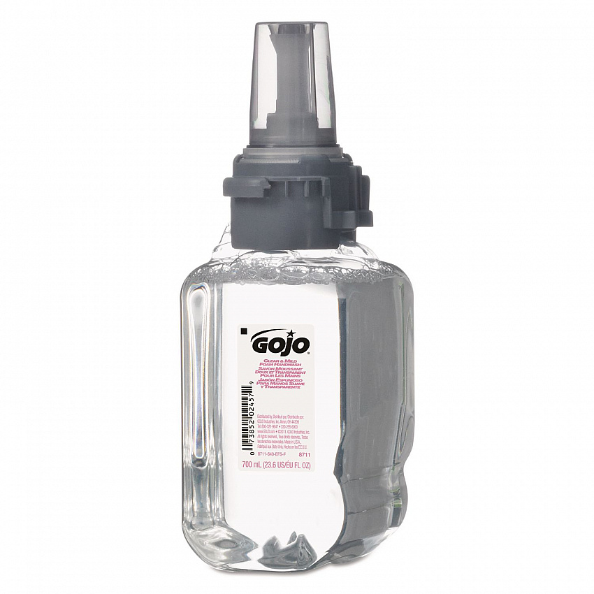 Clear and Mild Foam Handwash Refill, For ADX-7 Dispenser, Fragrance-Free, 700 mL, 4/Carton (871104)
