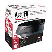 Linear Low Density Can Liners with AccuFit Sizing, 44 gal, 0.9 mil, 37" x 50", Black, 50/Box (H7450TKRC1)
