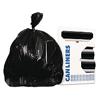 Linear Low Density Can Liners with AccuFit Sizing, 55 gal, 1.3 mil, 40" x 53", Black, 20 Bags/Roll, 5 Rolls/Carton (H8053PKR01)