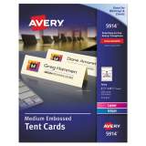 Avery Medium Embossed Tent Cards, Ivory, 2.5 x 8.5, 2 Cards/Sheet, 50 Sheets/Pack (5914)