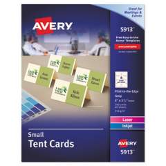 Avery Small Tent Card, Ivory, 2 x 3.5, 4 Cards/Sheet, 40 Sheets/Pack (5913)