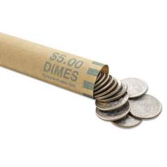 MMF Nested Preformed Coin Wrappers, Dimes, $5.00, Green, 1000 Wrappers/Box (2160640C02)