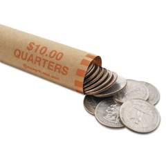 MMF Nested Preformed Coin Wrappers, Quarters, $10.00, Orange, 1000 Wrappers/Box (2160640D16)