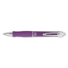 Zebra GR8 Gel Pen, Retractable, Medium 0.7 mm, Violet Ink, Violet/Silver Barrel, Dozen (42680)
