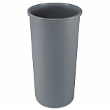 Untouchable Large Plastic Round Waste Receptacle, 22 gal, Plastic, Gray (354600GY)