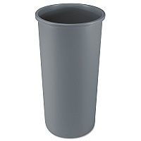 Untouchable Large Plastic Round Waste Receptacle, 22 gal, Plastic, Gray (354600GY)