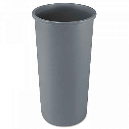 Untouchable Large Plastic Round Waste Receptacle, 22 gal, Plastic, Gray (354600GY)