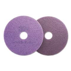 Scotch-Brite Diamond Floor Pads, 16" Diameter, Purple, 5/Carton (08743)