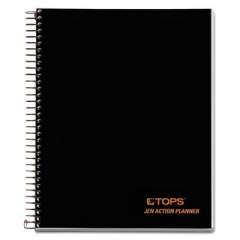 TOPS JEN Action Planner, 1 Subject, Narrow Rule, Black Cover, 8.5 x 6.75, 100 Sheets (63828)