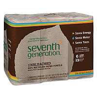 Natural Unbleached 100% Recycled Paper Kitchen Towel Rolls, 2-Ply, 11 x 9, 120/Roll, 6 Rolls/Pack (13737PK)