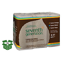 Natural Unbleached 100% Recycled Paper Kitchen Towel Rolls, 2-Ply, 11 x 9, 120/Roll, 24 Rolls/Carton (13737)