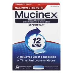 Mucinex Maximum Strength Expectorant, 14 Tablets/Box (02314)