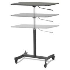 Victor DC500 High Rise Collection Mobile Adjustable Standing Desk, 30.75" x 22" x 29" to 44", Black