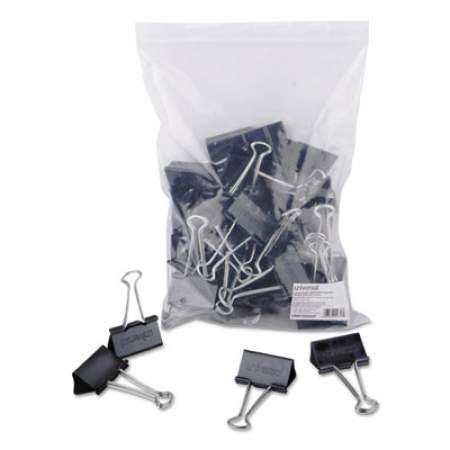 Universal Binder Clips in Zip-Seal Bag, Large, Black/Silver, 36/Pack (10220VP)
