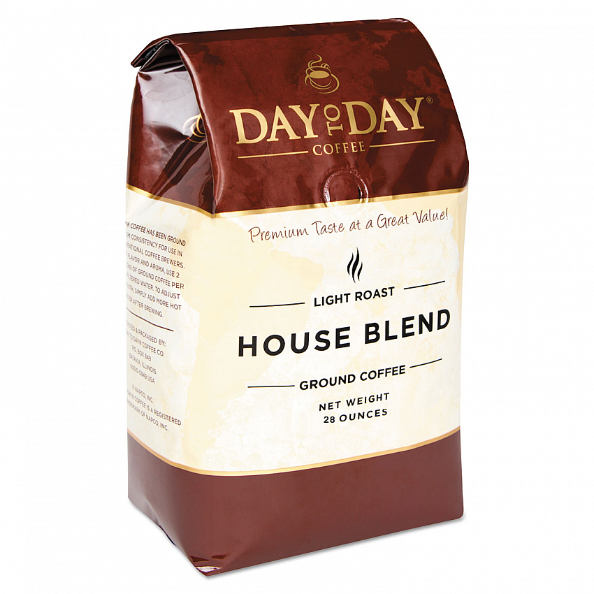 100% Pure Coffee, House Blend, Ground, 28 oz Bag, 3/Pack (33750)